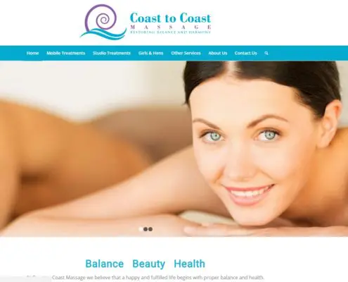 Website design - Coast to Coast Massage