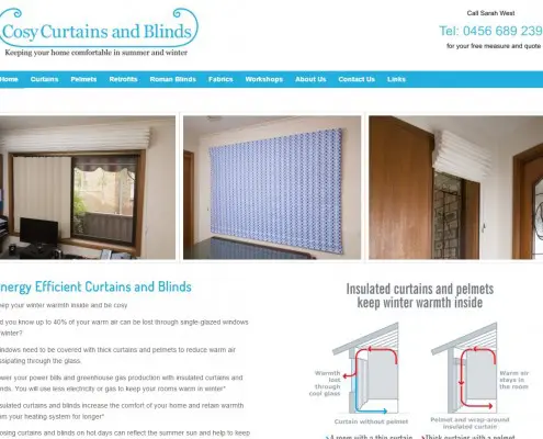 Website Design - Cosy Curtains